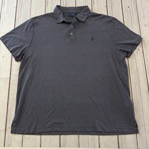 Polo Ralph Lauren Men's Polo Shirt Performance All Over Pattern Blue Size XL
